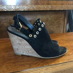 Stuart Weitzman Black Suede Espadrilles